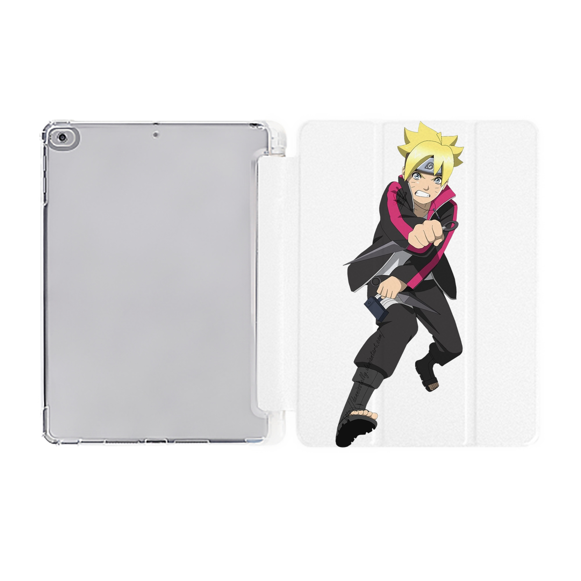 （画像用） NARUTO -ナルト- うずまき ボルト Uzumaki Boruto IPad ケース ペン収納付き 三つ折りスタンド PUレザー×シリコン 対応機種9.5/10.5/10.9インチ